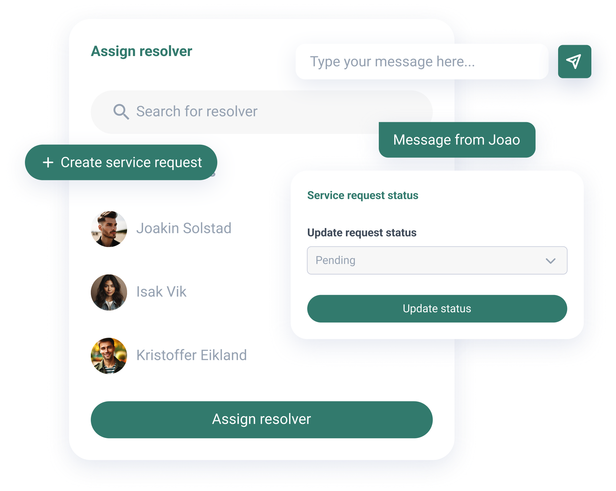 SUPPORT & SERVICE MANAGEMENT mockup