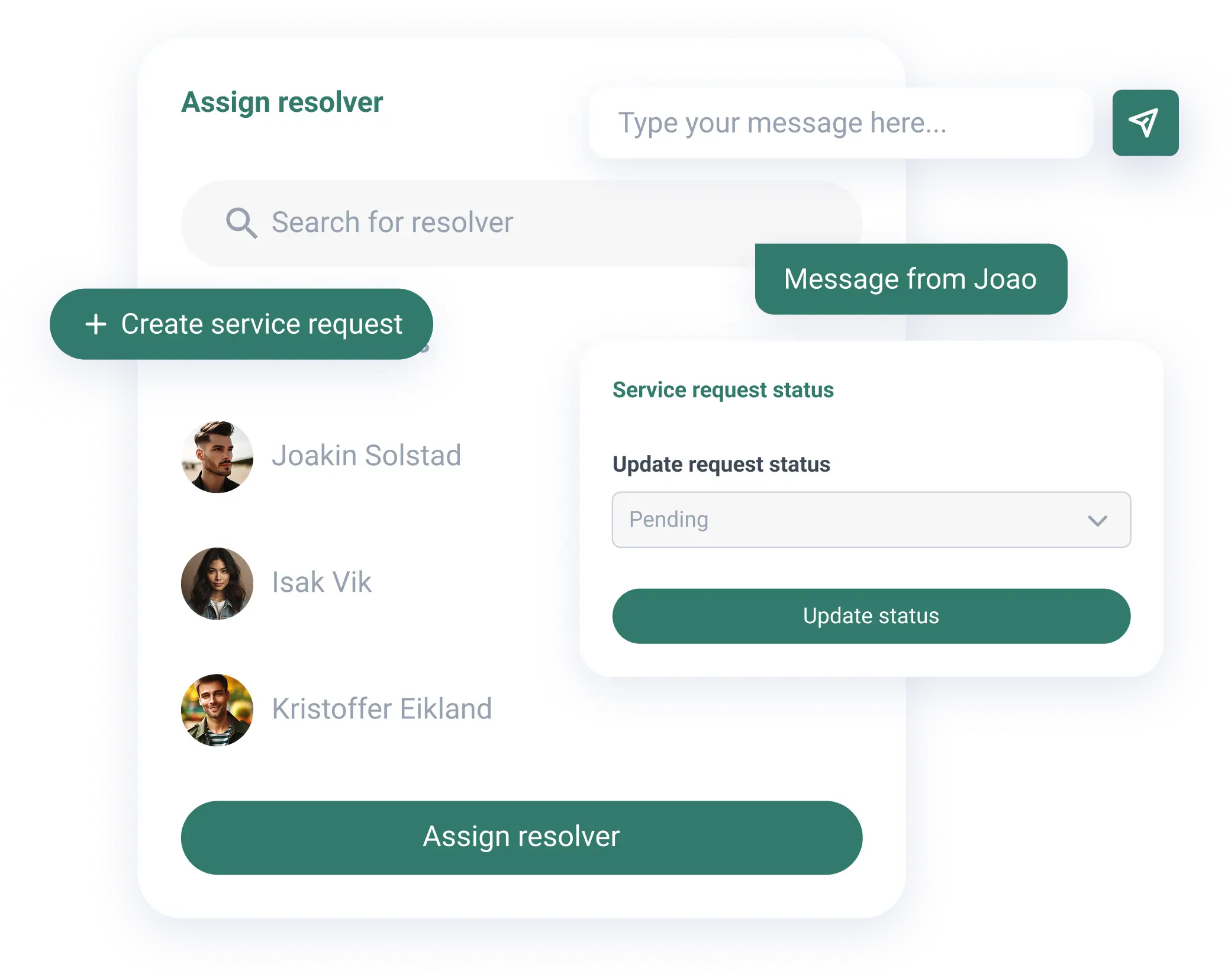 SUPPORT & SERVICE MANAGEMENT mockup